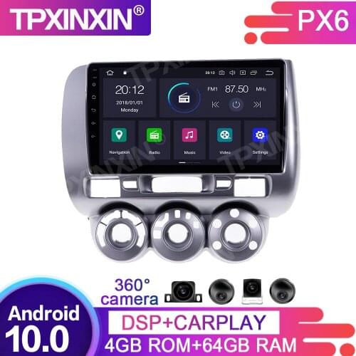 4+64G Android 10.0 For Honda Fit 2006-2008 Car Multimedia Player GPS Navigation Head Unit Auto Radio Audio Stereo Tape Recorder