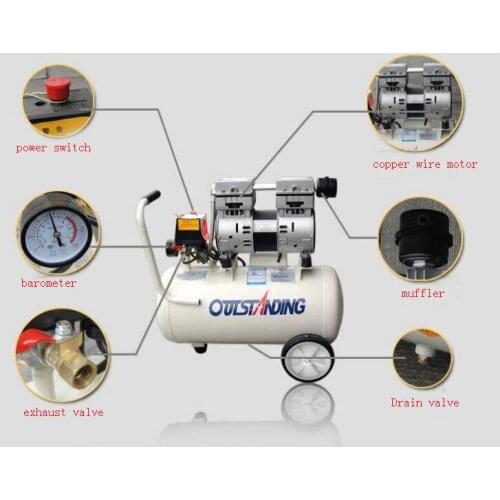 Noisy less light tool,Portable air compressor,0.7MPa pressure,18L air pool cylinder,economic speciality piston filling machine