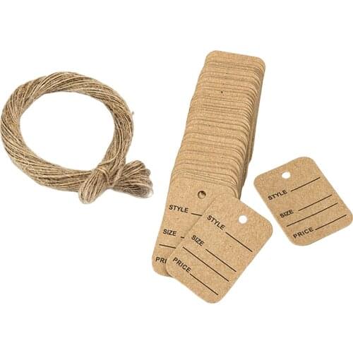 100-Pack Kraft Paper Tags, Price Tags, Clothes Size Tags Coupon Tags Making Tag White Store Tags Clothing Tags