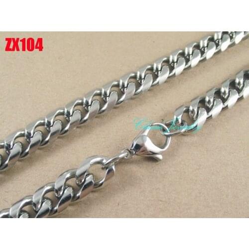 14"-38"10mm circular arc shape Cuba chain stainless steel necklace chains Jewelry mens punk jewelry 10pcs ZX104