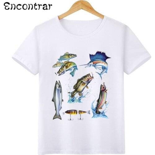 Kids All Kinds Of Fish Design T Shirt Boys/Girls Casual Short Sleeve Tops Childrens Funny Cool T-Shirt,HKP900
