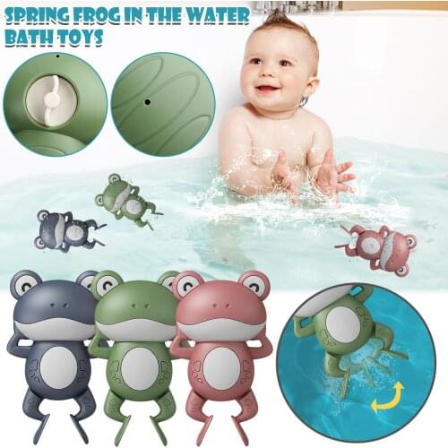 Bathroom Bath Baby Toys Summer Swimming Children Play Water Cute Little Funny Frog Toys Clockwork Rowing Toys For Kid Gifts