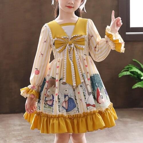 Lolita Baptism Baby Girl Dress Autumn Full Sleeves Casual Dress For 10 Years Old Girl Christening Dress For Baby Girl Vintage