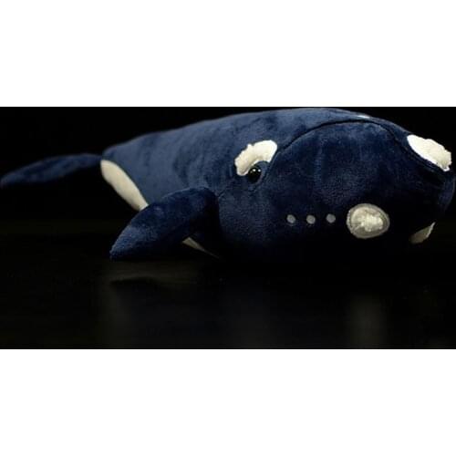 42cm Long North Pacific Right Whale Stuffed Animals Toys Soft Realistic Sea Life Black Right Whales Plush Toy Gifts