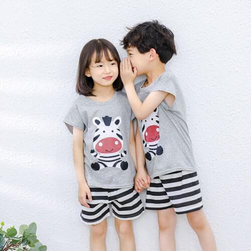 Baby Pajamas Sets Childrens Sleepwear Summer Baby Boys Clothes Infant Cotton Homewear Girls Tops T-shirt+Pants Kids Clothes Set