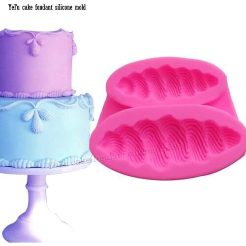 Lace Border sugar decoration tool for Wedding party cake fondant DIY silicone moulds cake decorating F0889