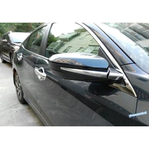 Lapetus Chrome Side Rearview Mirrors Rubbing Strip Cover Trim For Honda Civic Sedan 2016 2017 2018 ABS Accessories Exterior Kit