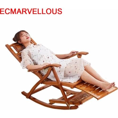 Balcony Furniture Rocking Chair Sillon Reclinable Bamboo Fauteuil Salon Folding Bed Sillones Moderno Para Sala Chaise Lounge
