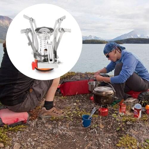 Mini Camping Stoves Aluminium Alloy Folding Outdoor Gas Stove Portable Furnace Cooking Picnic Split Stoves Cooker Furnace Stove