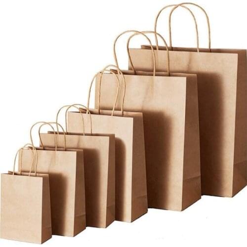 50PCS/lot 3 size kraft paper bag for Wedding Party Fashionable clothes Gifts Multifunction Wholesale