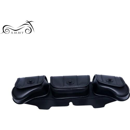 Motorcycle Windshield Bag Saddle 3 Pouch Pocket Case For Harley Touring Electra Glide 1996-2013 Classic FLHTC