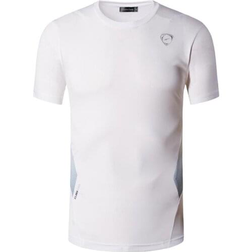 Jeansian Mens Sport Tee Shirt Tshirt T-shirts Tops Running Gym Fitness Workout Football Short Sleeve Dry Fit LSL022 White