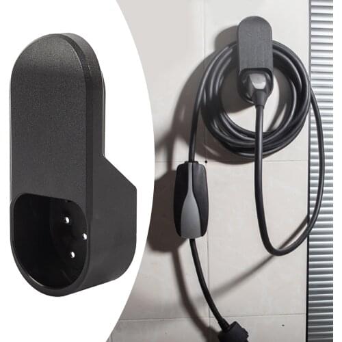 Wall Mounted Charger Holder Bracket for Tesla Model 3 S X Y EU Plug, Black, Professional Accessories