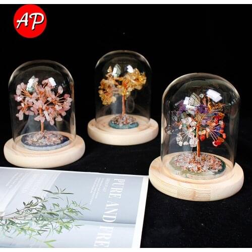 Natural Amethyst Rose Quartz Gravel Specimen Tree Of Life Raw Crystals Energy Stone Home Decoration Fengshui Healing