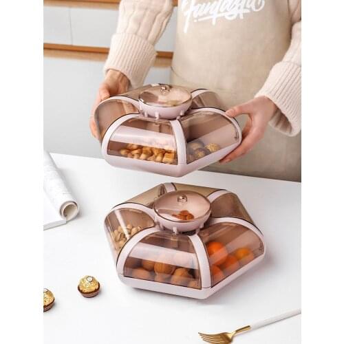 New Creative Snack Nuts Multi Grids With Dustproof Lid Household Candy Chocolate Storage Box