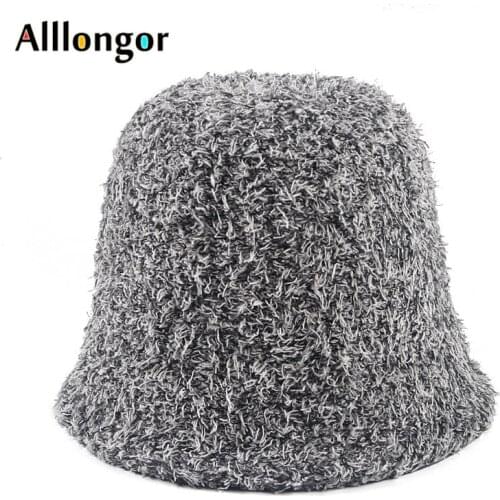 Winter Bucket Hat Women New 2021 Autumn Warm Panama Fisherman Hats Womens Fishing Caps Faux Fur Bob Femme