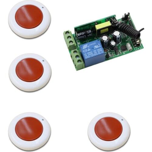 AC 85-250V 1CH 10A Wireless Relay Remote Control Switch Remote Power Switch System 110V 220V Receiver + 4 X Transmitter