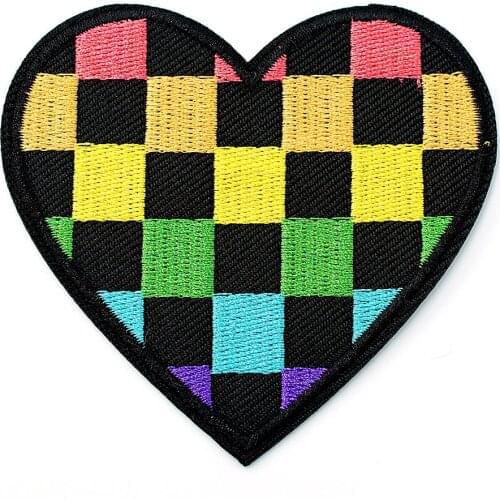 Heart Size:8.4x8.0cm Patch for Clothing Iron on Embroidered Sewing Applique Cute Sew On Fabric Badge DIY Apparel Accessories