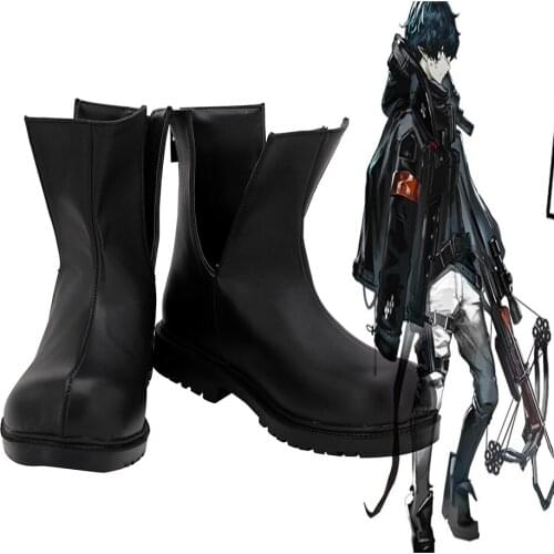 Game Arknights Faust Cosplay Boots Black Shoes Custom Made for Unisex Any Size