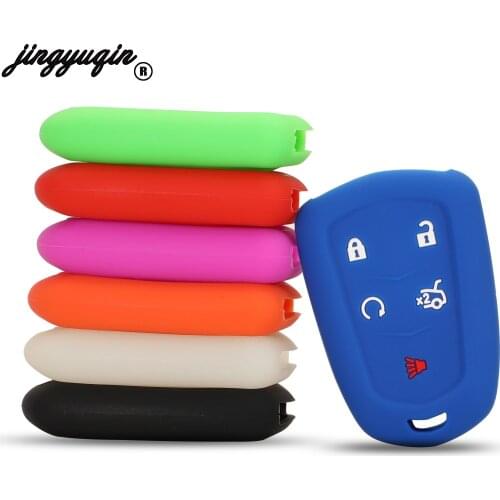 Silicone 5 Buttons Silicone Remote Car Key Case Cover Fob For Cadillac ATS XTS 2015-2016 CT6 2016-2018 CTS 2014-2016