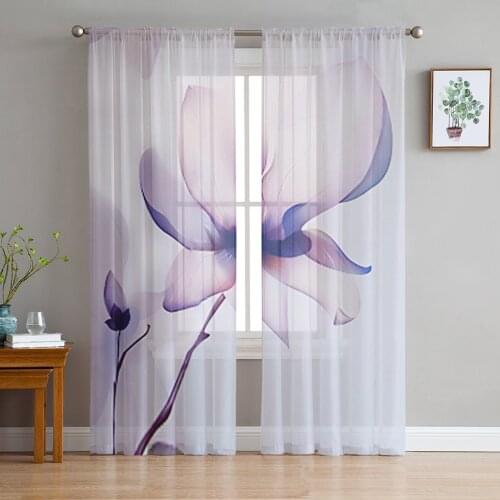 Flower Modern Curtains For Living Room Transparent Tulle Curtains Window Sheer For The Bedroom Accessories Decor