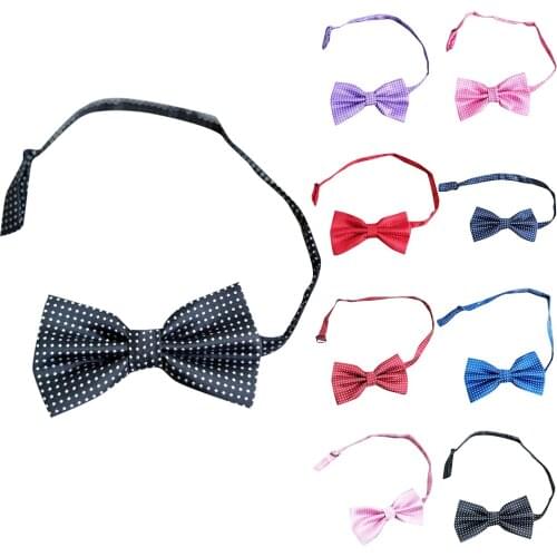 Wedding Bowties New Adjustable Fancy Pre-tied Dot Kids Boys Children Bow Tie Polka Plain Formal Girls Tuxedo Necktie Bow Tie#p3
