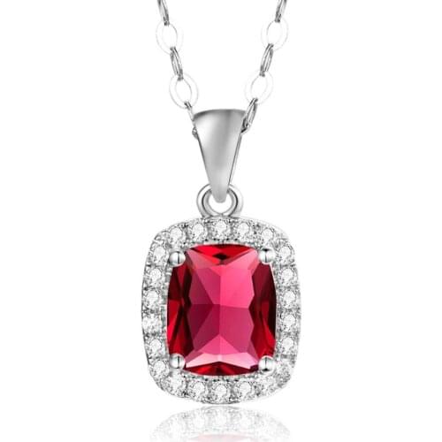 Szjinao Brand Red Ruby Pendant Necklace Boho 925 silver Gemstone Jewelry Handmade Birthstone Mum Love Gifts 2020 Fashion On Sale