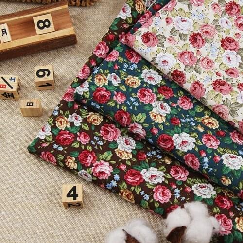 100X145cm Cotton Poplin Flower Printed Fabric Fashion New Spring Summer DIY Fabrics For Dress Lining Kid Clothing Vestidos Tela