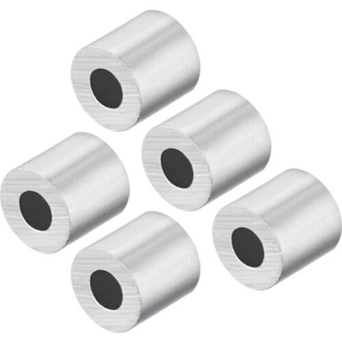 Uxcell Aluminum Sleeve Crimp Crimping Sleeves Clips for Steel Wire Rope art work hanging photo frames and lights etc. 5Pcs