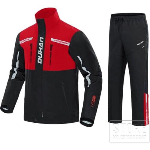 DUHAN Waterproof Motorcycle Rain Suit Raincoat Rain Pants Poncho Motorcross Rain Jacket Motorbike Scooter Riding Rain Suit