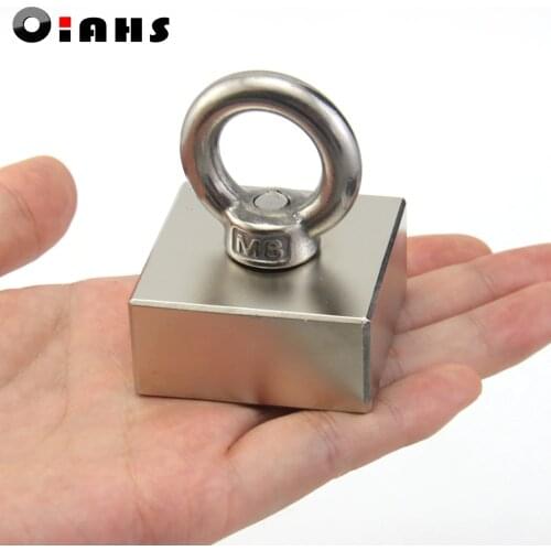1Pcs F45*45*21mm Super Powerful Strong Rare Earth block hole magnet Neodymium N52 Magnets F45*45*21mm