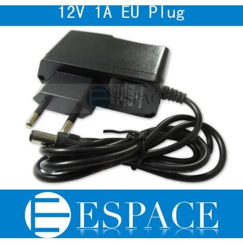 10piece/lot New 12V 1A Power Supply AC 100-240V To DC Adapter Plug For 3528 5050 Strip LED with EU plug free shipping