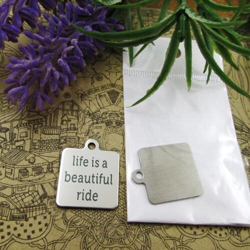 20pcs--"Life is a beautiful ride"stainless steel charms 5 styles for choosing DIY Charms for necklace bracelets