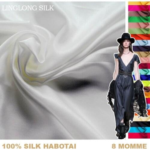 100% SILK HABOTAI 114cm width 8momme fabrics for furniture Dress Fabric yarn Factory Direct Wholesale MOQ 1M Free Shipping 31-60