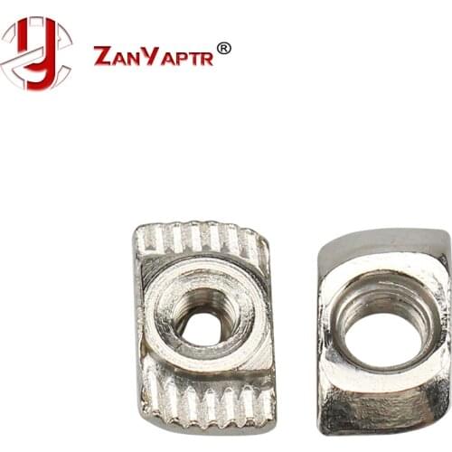 100Pcs M3 M4 M5 Carbon steel T type Nuts Fastener Aluminum Connector For EU Standard 2020 Industrial Aluminum Profile for Kossel