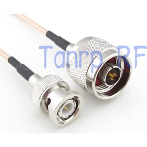 2PCS 20INCH N male plug to BNC male plug RF adapter connector 50CM Pigtail coaxial jumper cable RG316 extension cable