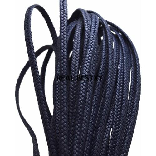 5m/lot approx 5*2mm blue Flat Braided Leather Bracelet Findings Leather Cord String Rope DIY Necklace Bracelet Making leather