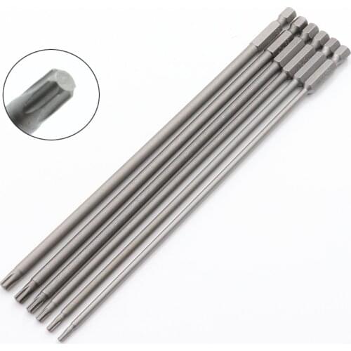 6pcs 200mm T10-T30 Magnetic Torx Screwdriver Bits Set Electric Screwdriver head T10, T15, T20, T25, T27, T30