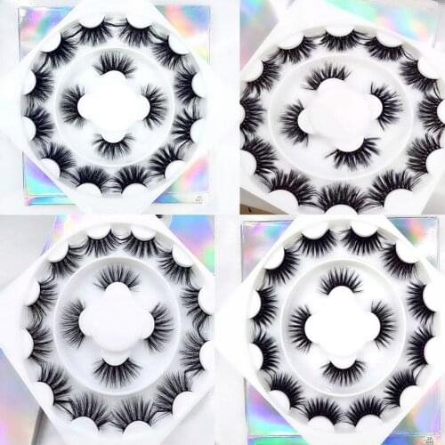 HBZGTLAD NEW 8 pairs 25mm Long 3D mink lashes extra lenghth mink eyelashes dramatic volumn lashes strip thick false eyelash