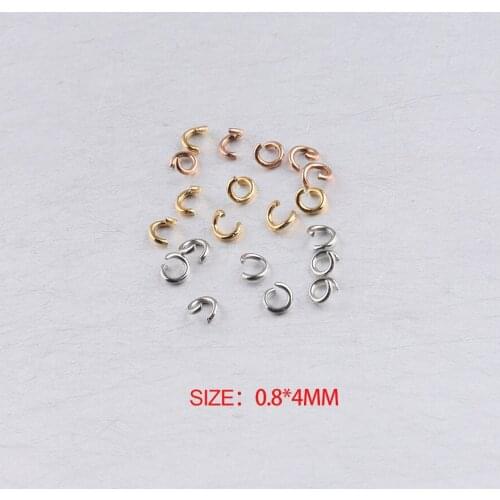 DIY accessories for bracelet/necklace/keychain jewelry making 100pcs/lot 0.8*4mm 3 color stainless steel jump rings