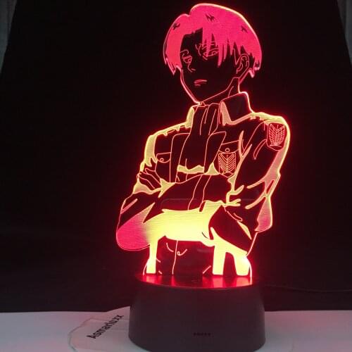 Anime Attack on Titan for Home Room Decor Light Cool Kid Child Gift Captain Levi Ackerman Acrylic Table Lamp Figure Night Light