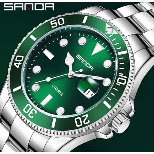 SANDA 41mm Men Watches Luxury Quartz Classic Wrist Watch Men Stainless Steel Waterproof Sports Watch For Men Relogio Masculino