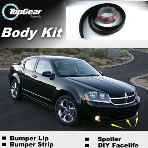 Bumper Lip Deflector Lips For Dodge Avenger / GTS Front Spoiler Skirt For TopGear Friends to Tuning Car View / Body Kit / Strip