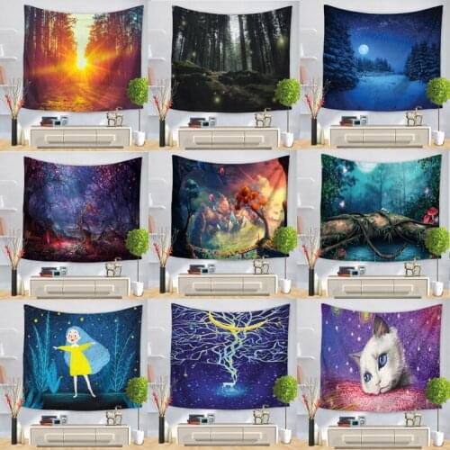 Decorative Mandala Forest Wall Hanging Tapestry Bohemian Macrame Wall Art Blanket Home Decor Multicolor Bedroom Sheets Yoga Mat