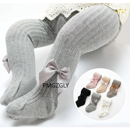 Girl Bowknot Tights Cotton Spring Autumn Stockings Winter 0 to 6 year Baby Girls Pantyhose Kids Infant Knitted Collant Tight