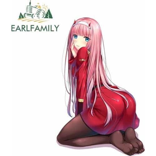 EARLFAMILY 13cm x 8.4cm for Zero Two Fine Decal Sunscreen Car Stickers Graffiti Sticker Personality Creative Occlusion Scratch