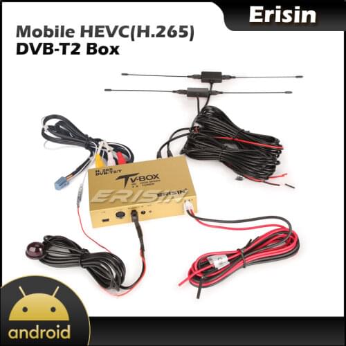 Erisin ES338-YB Car Mobile Digitale TV Box HDTV DVB-T2 Receiver HEVC H.265 H.264 HDMI USB 160km/h