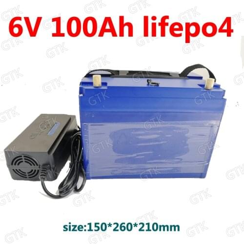 GTK 6v 100Ah Lifepo4 battery 3.2v Lifepo4 BMS 2s 6.4v Not lead acid inverter EV solar energy RV motorhome wide tire electric car