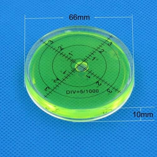 HACCURY 66*10mm Spirit Bubble level Degree Mark Surface Circular Level Bubble for Measuring Tool Green Red Color