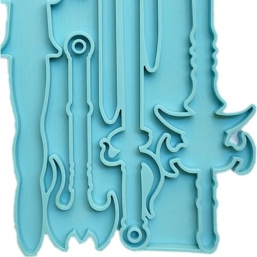 Dagger Epoxy Resin Mold Keychain Pendant Casting Silicone Mould DIY Crafts Mold